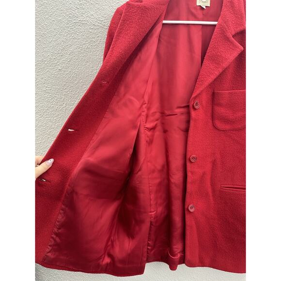 G. H. Bass & Co Womens Coat Size Small Red Wool Long Sleeve Button Up Collared - Picture 7 of 15